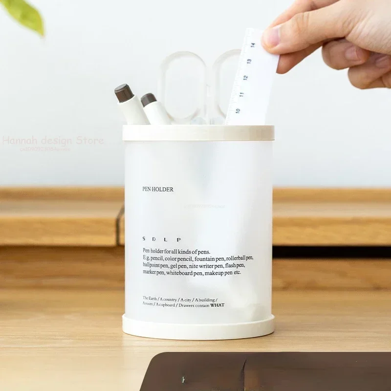 ทรงกระบอกที่ถอดออกได้เดสก์ท็อปผู้ถือปากกาอุปกรณ์สํานักงานดินสอจัดเก็บกล่องเครื่องเขียนของขวัญครู