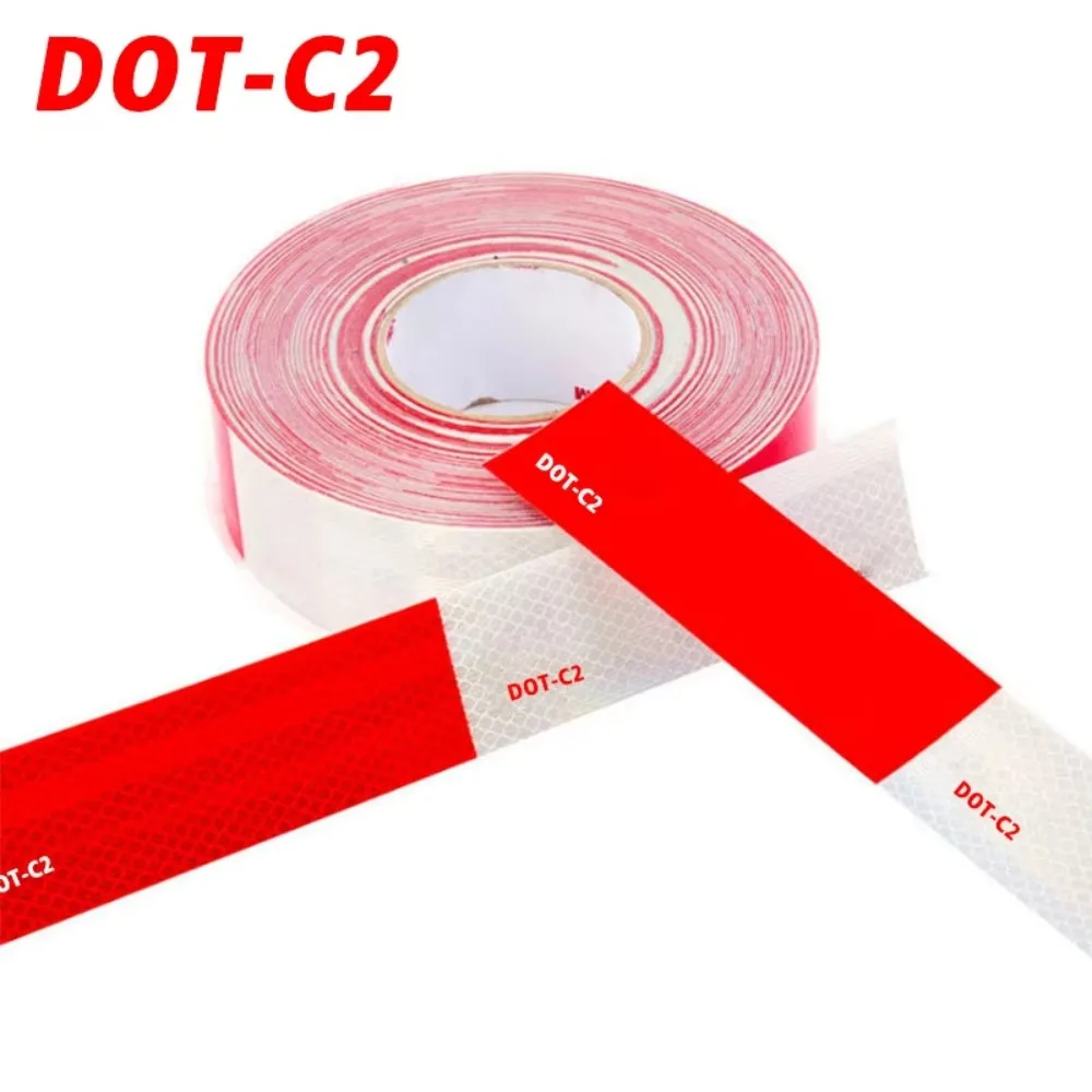 

DOT-C2 Reflective Tape Red White Reflective Tape Outdoor Waterproof Conspicuity Strong Adhesive Reflector Tape Warning