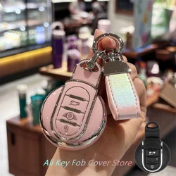 Key Fob Cover for BMW Mini Cooper F54 F55 F56 F57 F60, Remote Smart Key Key Case Shell Protector Keychain Lanyard