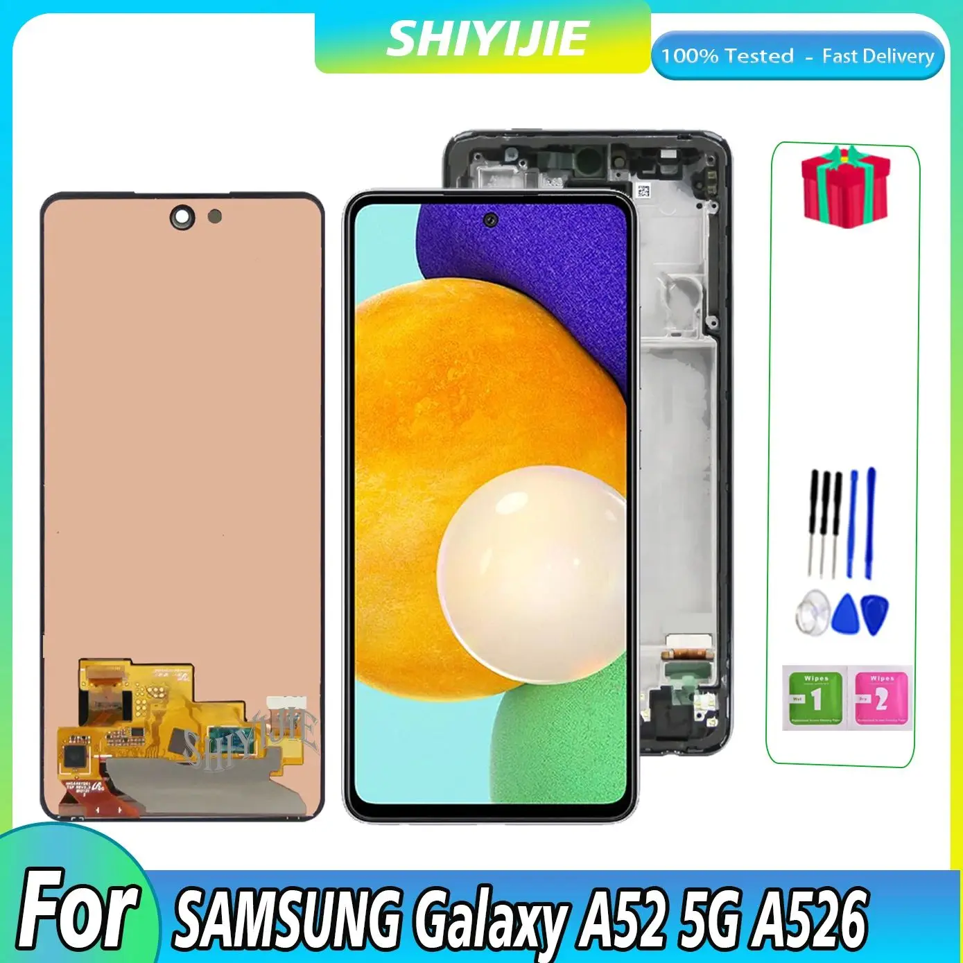 

100% Tested Lcd For Samsung Galaxy A52 5G A526 LCD Display Touch Screen Digitizer For SM-A526B SM-A526B/DS Assembly Pan