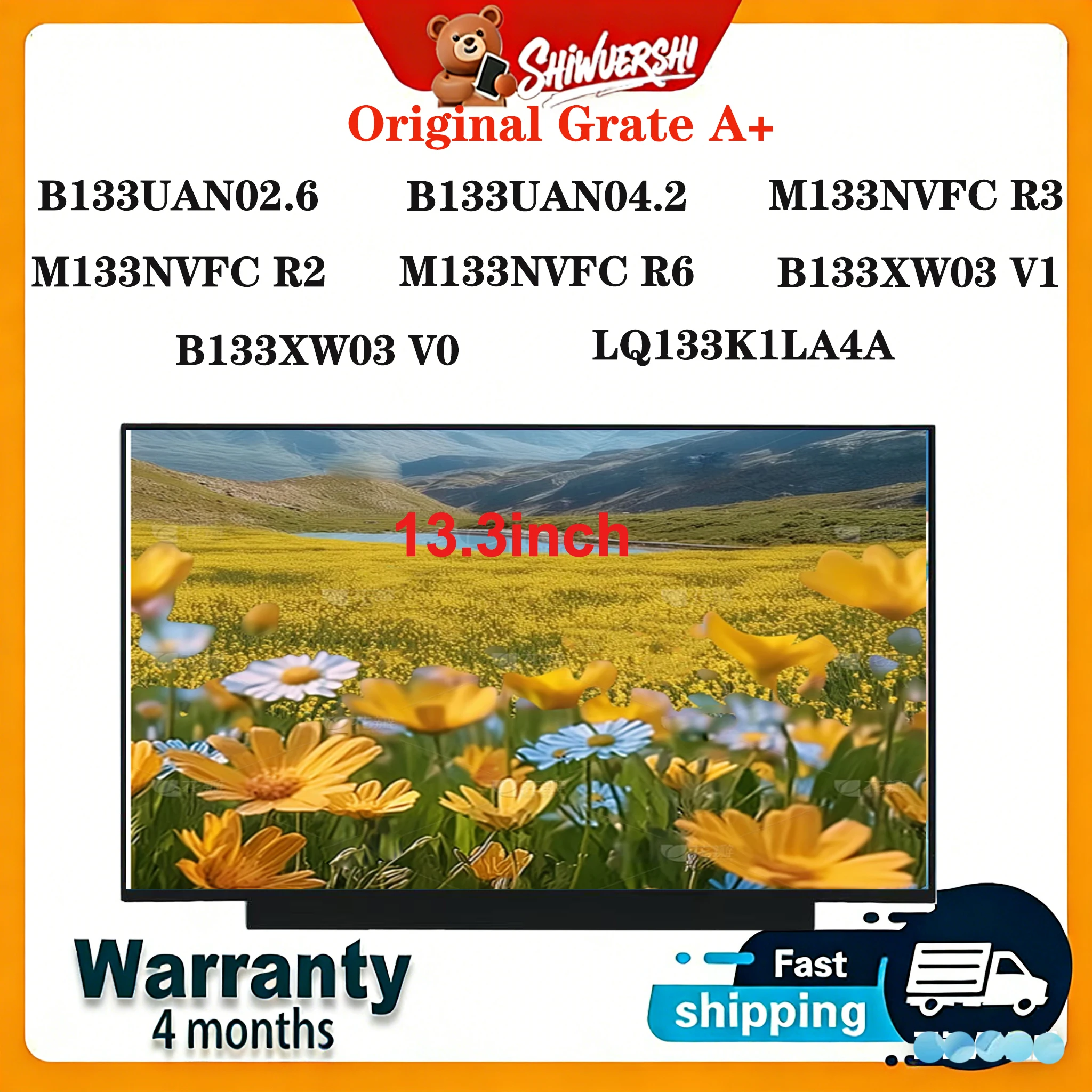 

Оригинальный новый ЖК-экран A+13.3" B133UAN02.6 B133UAN04.2 M133NVFC R3 M133NVFC R2 M133NVFC R6 B133XW03 V1 B133XW03 V0 LQ133K1LA4A