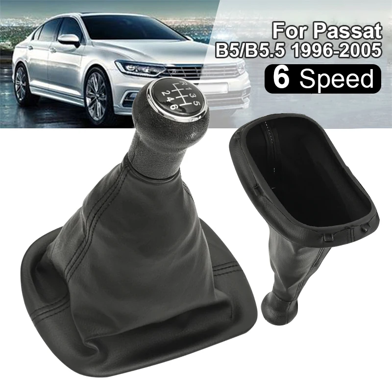 

6 Speed Car MT Gear Shift Knob Lever Stick Gaiter Boot Cover Collar For VW Passat B5 B5.5 1996-2005 Car Styling Accessories
