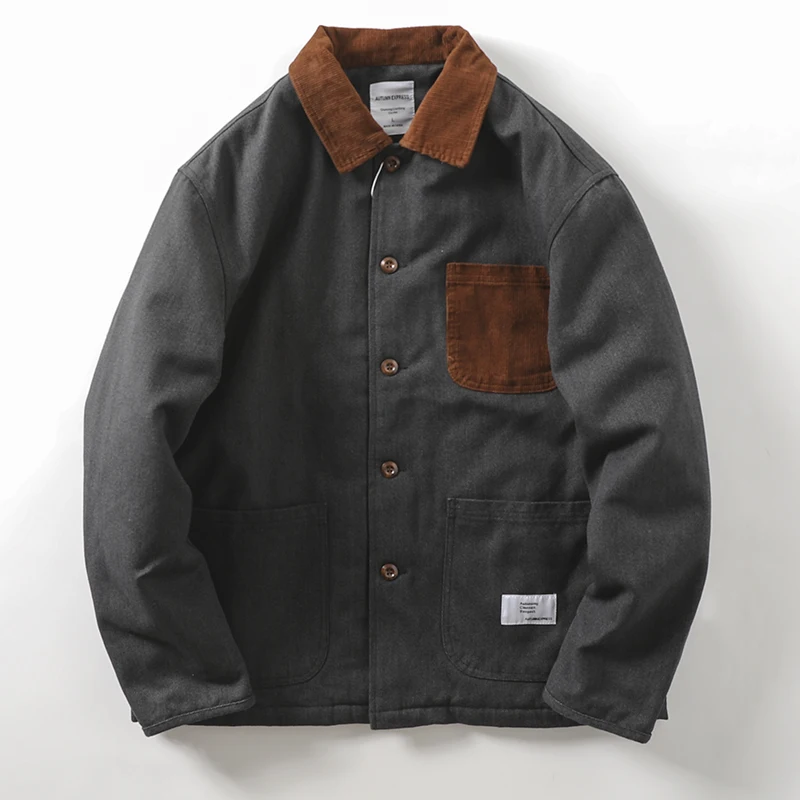 

Винтажная мужская куртка в клетку из хлопка, стеганая, на подкладке, ветрозащитная, теплая, для охоты, с длинными рукавами, свободного кроя, осенне-зимняя