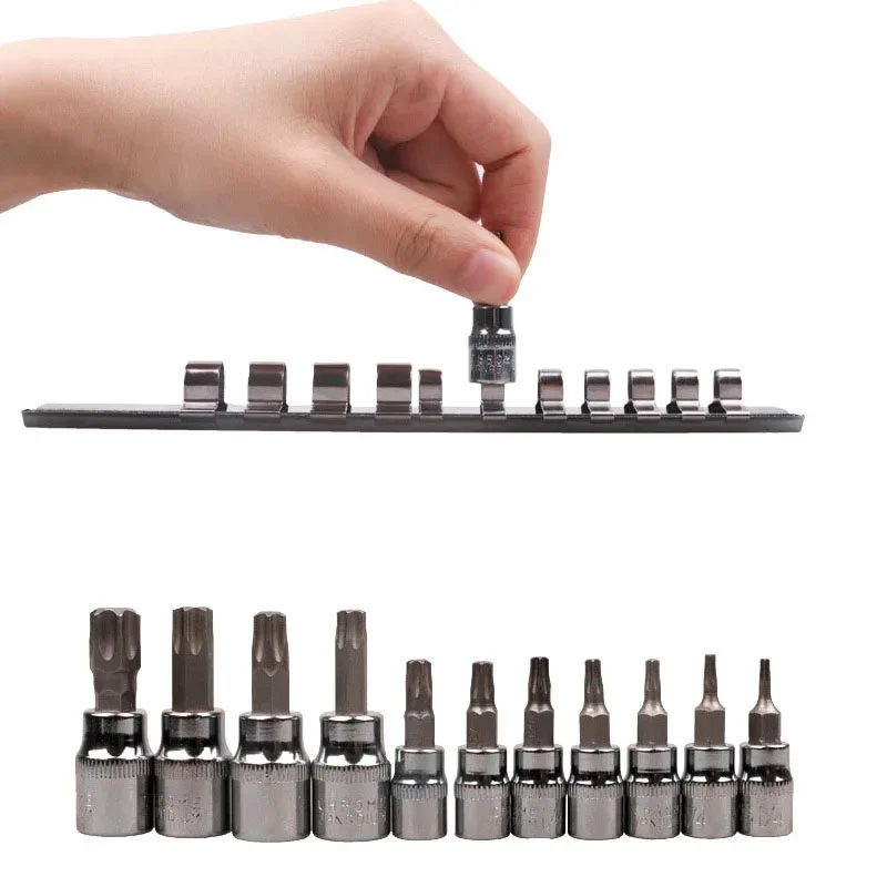 8 قطعة 1/4 "3/8" 1/2 "12 نقطة ملم الثلاثي مربع سبلاين بت مجموعة مقابس M4-M16 مع قوس ل عزم الدوران المفك اسئلة مفتاح بانة