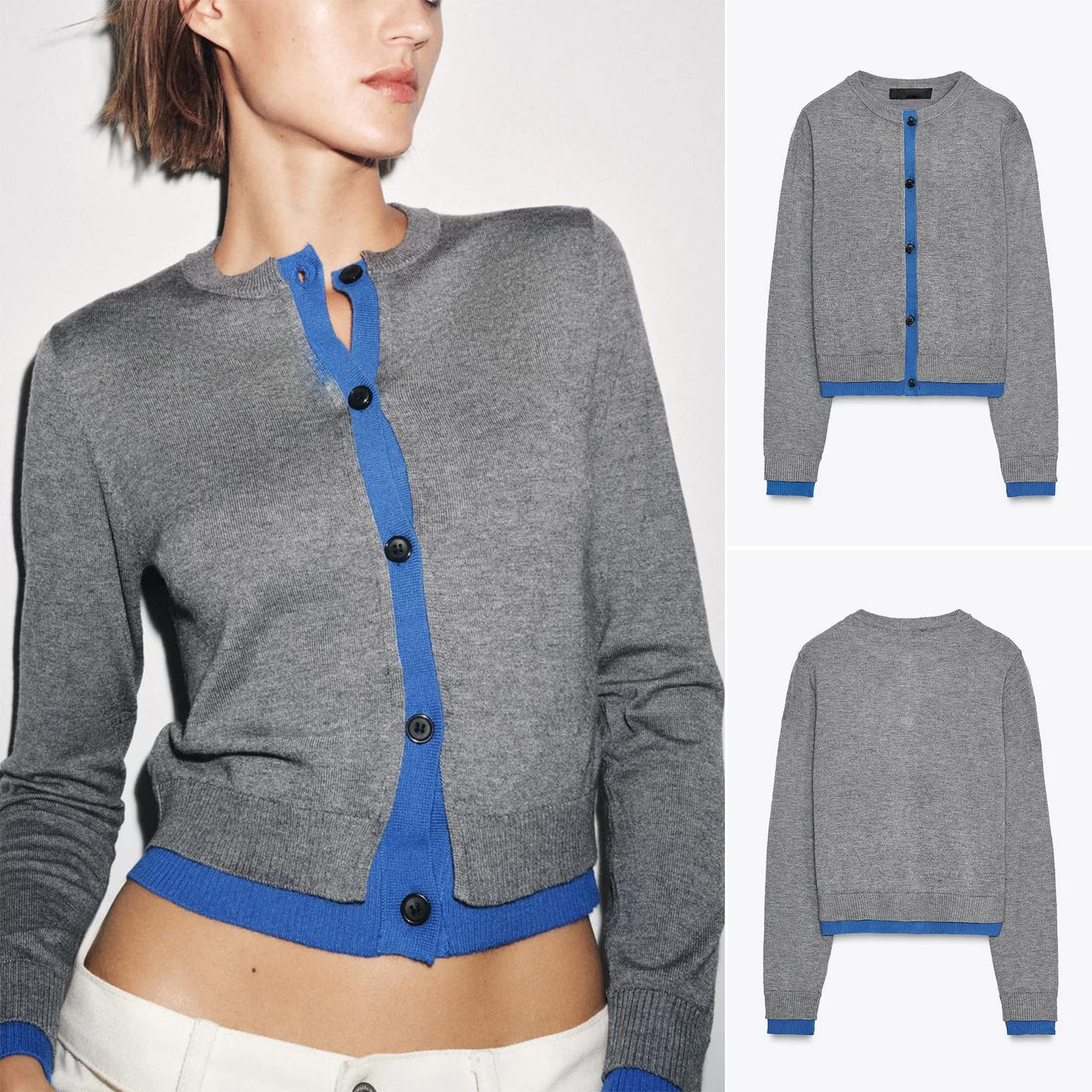 

Autumn 2025 Casual Knitted Long Sve round Ne Outerwear New Arrival Women's Faion Polyester Fiber ort Length Cardigan