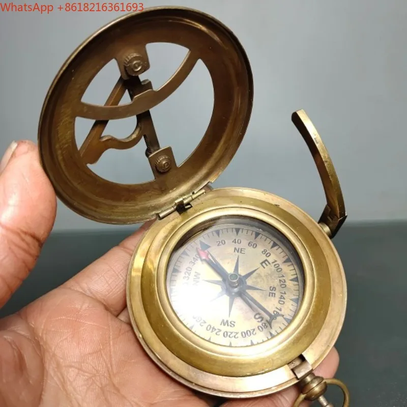Old Collection Return Handmade Brass Retro Nostalgic Sundial Compass Ornament