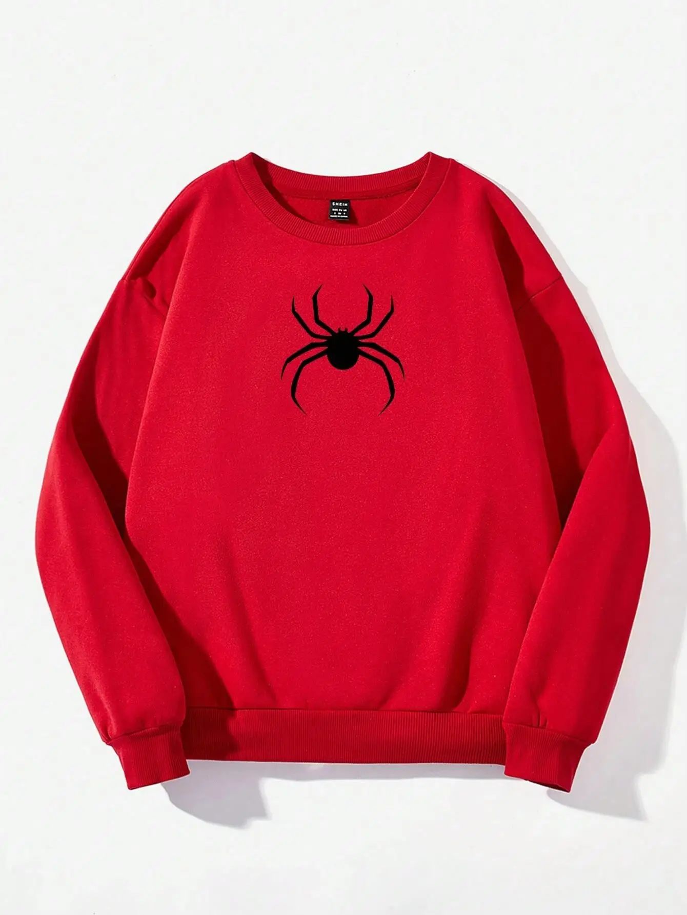 Spring Casual Women Sweatshirts Simple Spider Prints Hoodies Comfortable Fleece Soft Pullover Crewneck Loose Female Tops Clothes