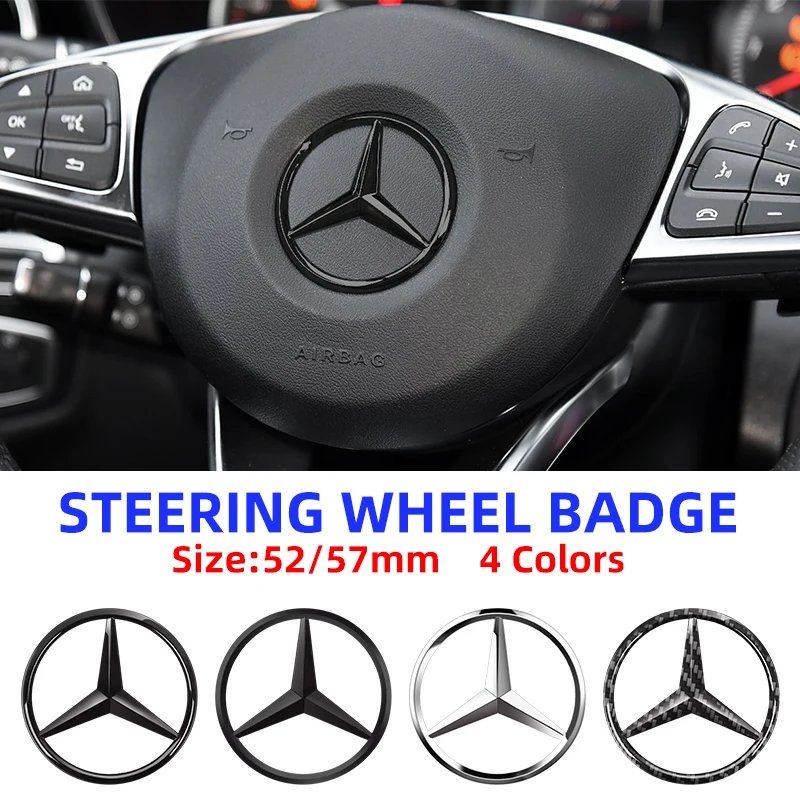شارة عجلة قيادة السيارة ، ملصق شعار لمرسيدس بنز W204 ، W205 ، W212 ، W213 ، W221 ، W177 ، W246 ، GLA ، GLA ، CLA ، CLA ، CLA ، 52: 57 ، 1 أو