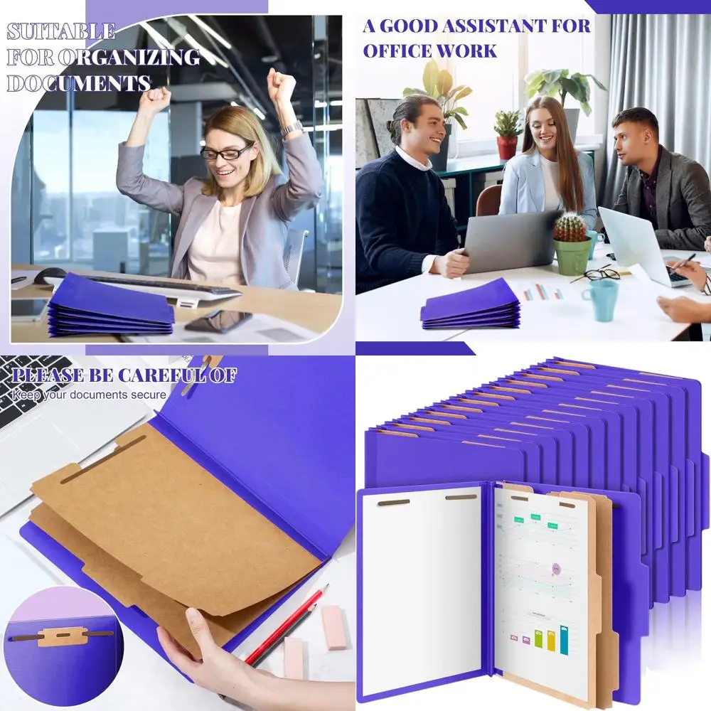 

Фиолетовые сверхпрочные папки с буквенным размером с расширениями 3,5 дюйма, 2 разделителями и застежкой для офиса и медицинского использования.