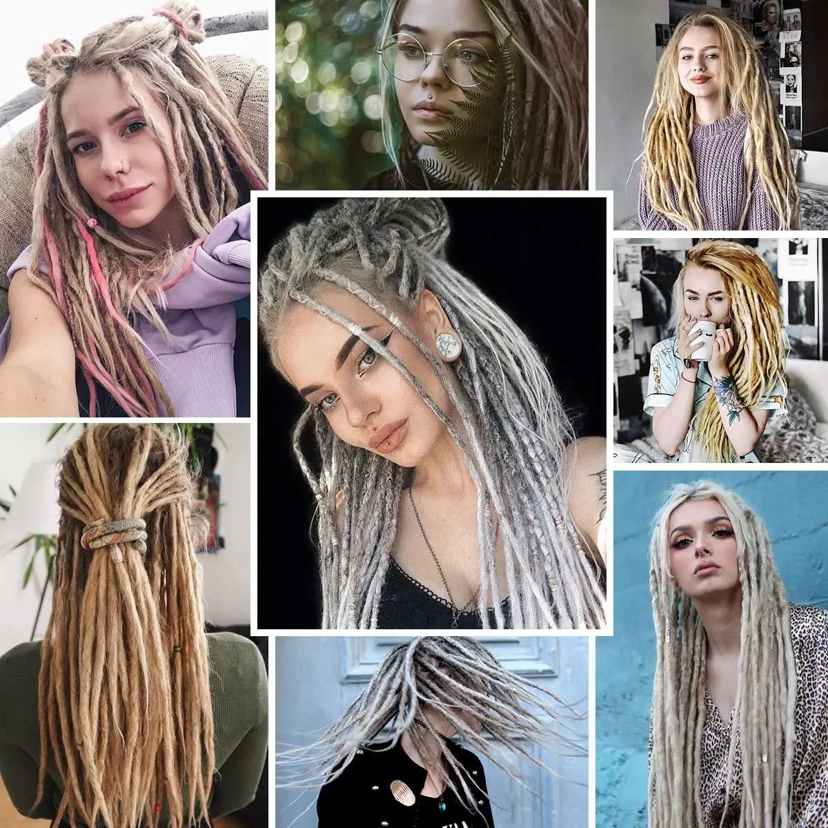 24 Inch Synthetic Dreadlock Extensions 10 Root/pack Hippie Single Ended Dreads Ombre Loc Extensions Reggae Style Crochet Hair