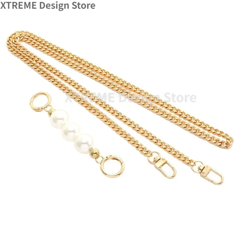 120CM Bag Chain Strap Extender Pearls Patchwork Bag Chain Pearl  Handbag Extension Chain Women Bags Belt