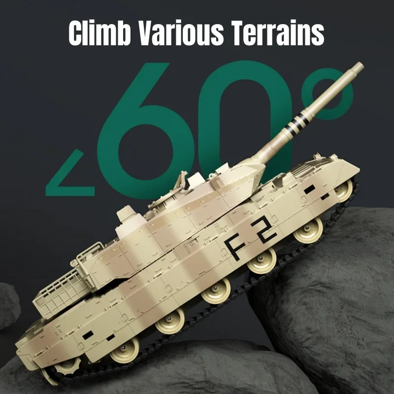 Char RC 40cm 12CH, voiture blindée militaire télécommandée, rappel vibrant avec son LED 1/20, jouet de combat de guerre électrique de Camouflage