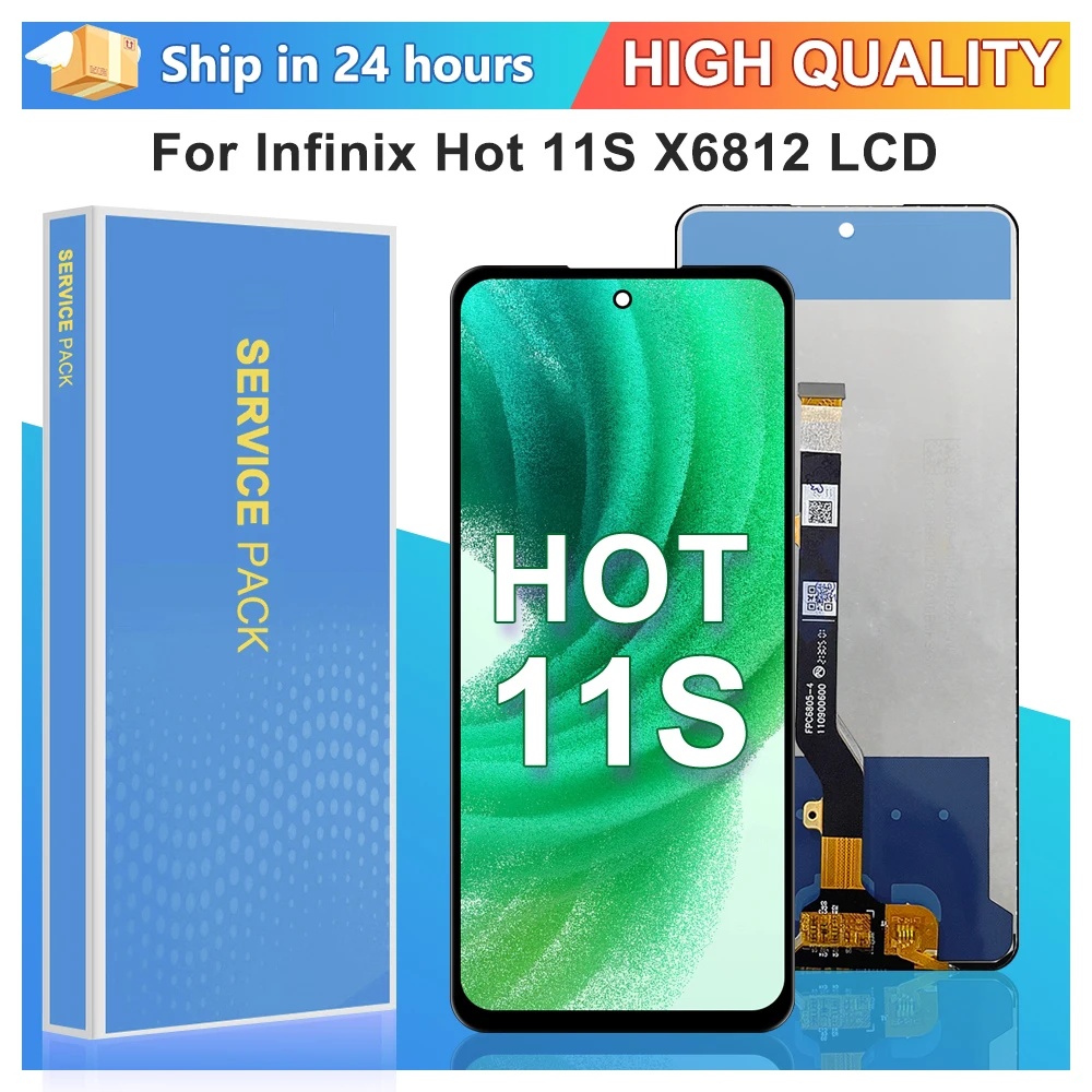 

Для Infinix Hot 11s X6812 Дисплей Сенсорный экран в сборе Дигитайзер Для Infinix Hot 11s X6812B Запасные части для ЖК-дисплея Пройти протестированы