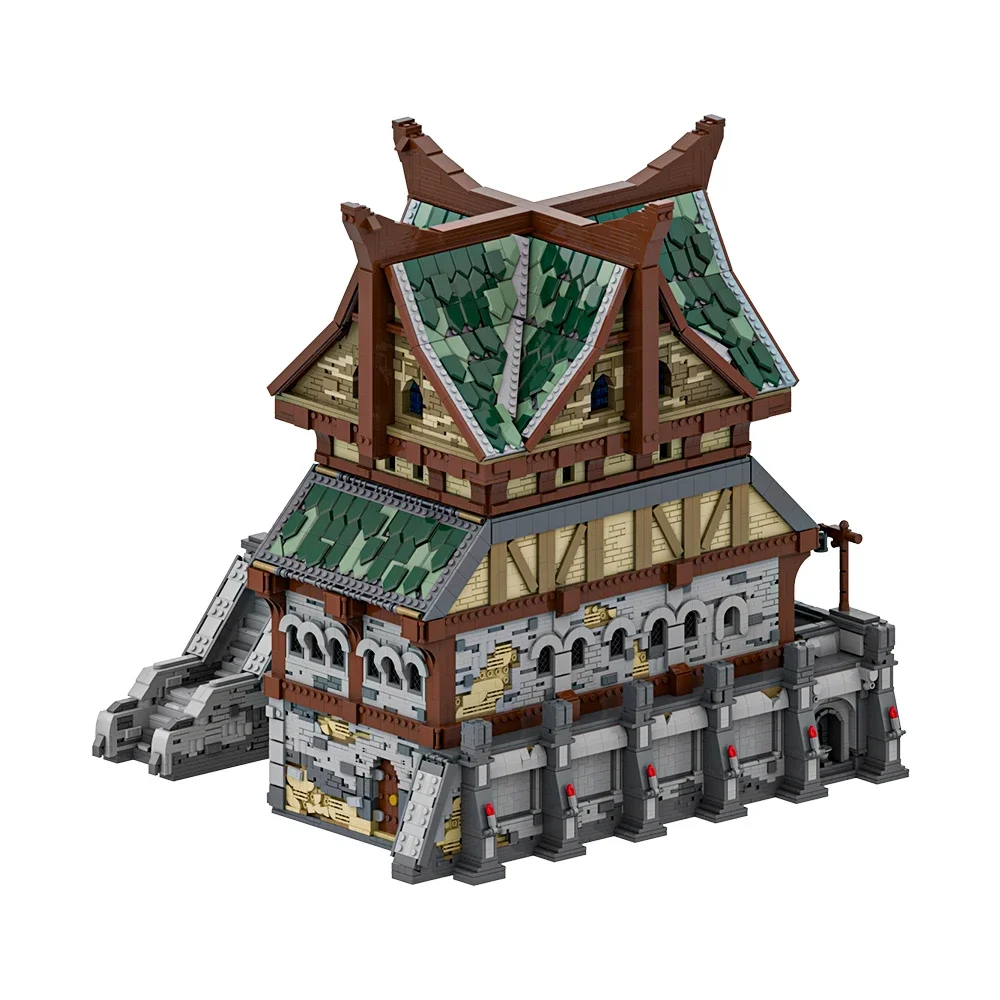 MOC Proudspire Manor – blocs de construction de Style européen médiéval, vue sur la rue, modèle Villa, maison de retraite, briques, jouet assemblé, cadeau pour enfant