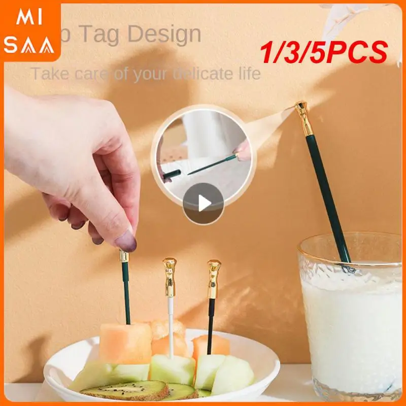 1/3/5PCS Fruit Stick Gold-plated Milk Tea Honey Multi-functional Household Gadgets Stirring Bar Baby Milk Powder Long Handle