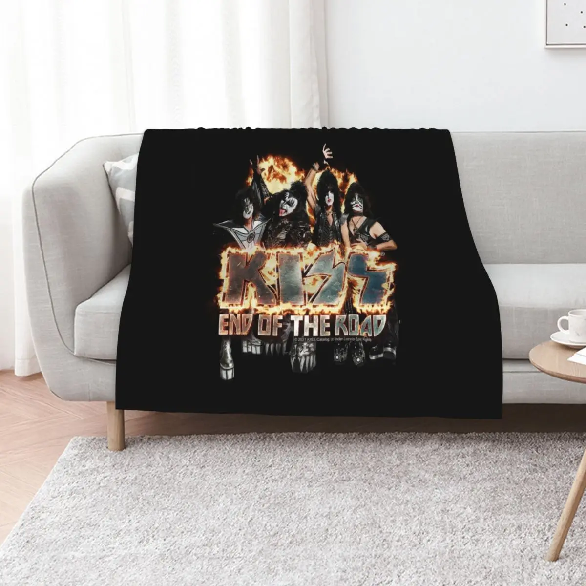 ¿Besar? The Band - End of the Road on Fire Logo Throw Blanket Manta transpirable y fresca de verano para dormir