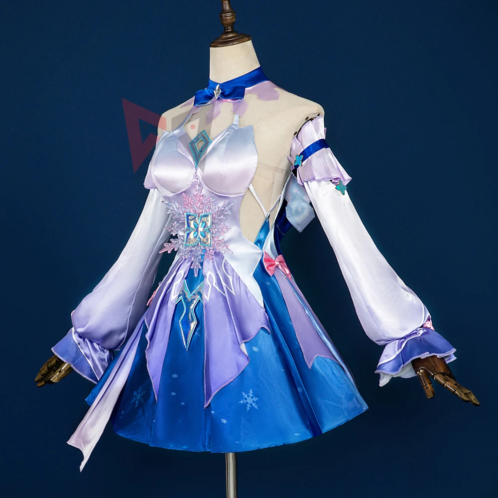 

New Anime Honkai Star Rail March 7th Cosplay Costume Dress Fancy Set Blue Purple Set For Game Party Custom Made