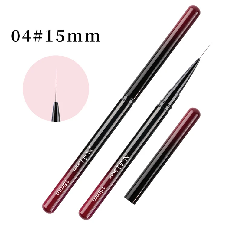 6/9/12/15/18/25mm カラーグラデーションメタルハンドルアートライナーDIYペイントブラシ 描画ラインストライプフラワーペイントペンUVジェルブラシ