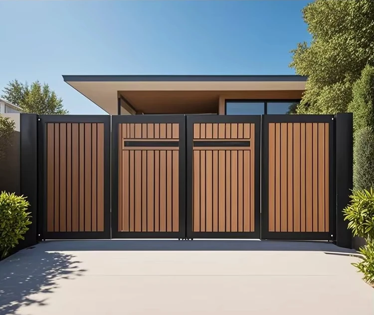 Modern electric double folding fence door aluminum sliding metal folding door