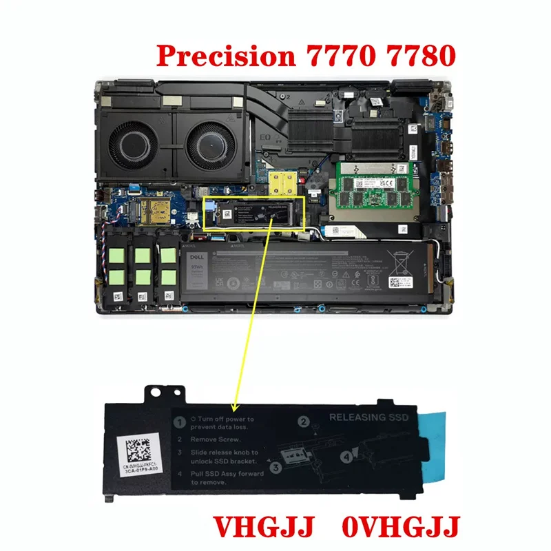 Dell M.2 SSD Heatsink Bracket 0VHGJJ 00D0TW 05FKX4