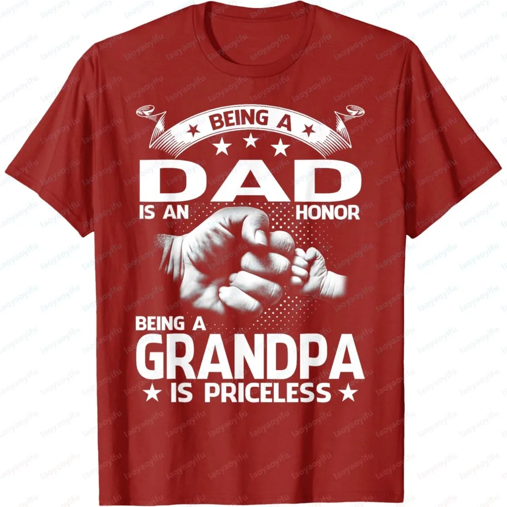 Stilvolle Kleidung mit süßem Familienmotiv, Oberteile mit Zitat für Papa und Opa, Herren-T-Shirt, Sommer, trendige Mode, kurzärmelig, lässiges, bequemes T-Shirt – Detail 9