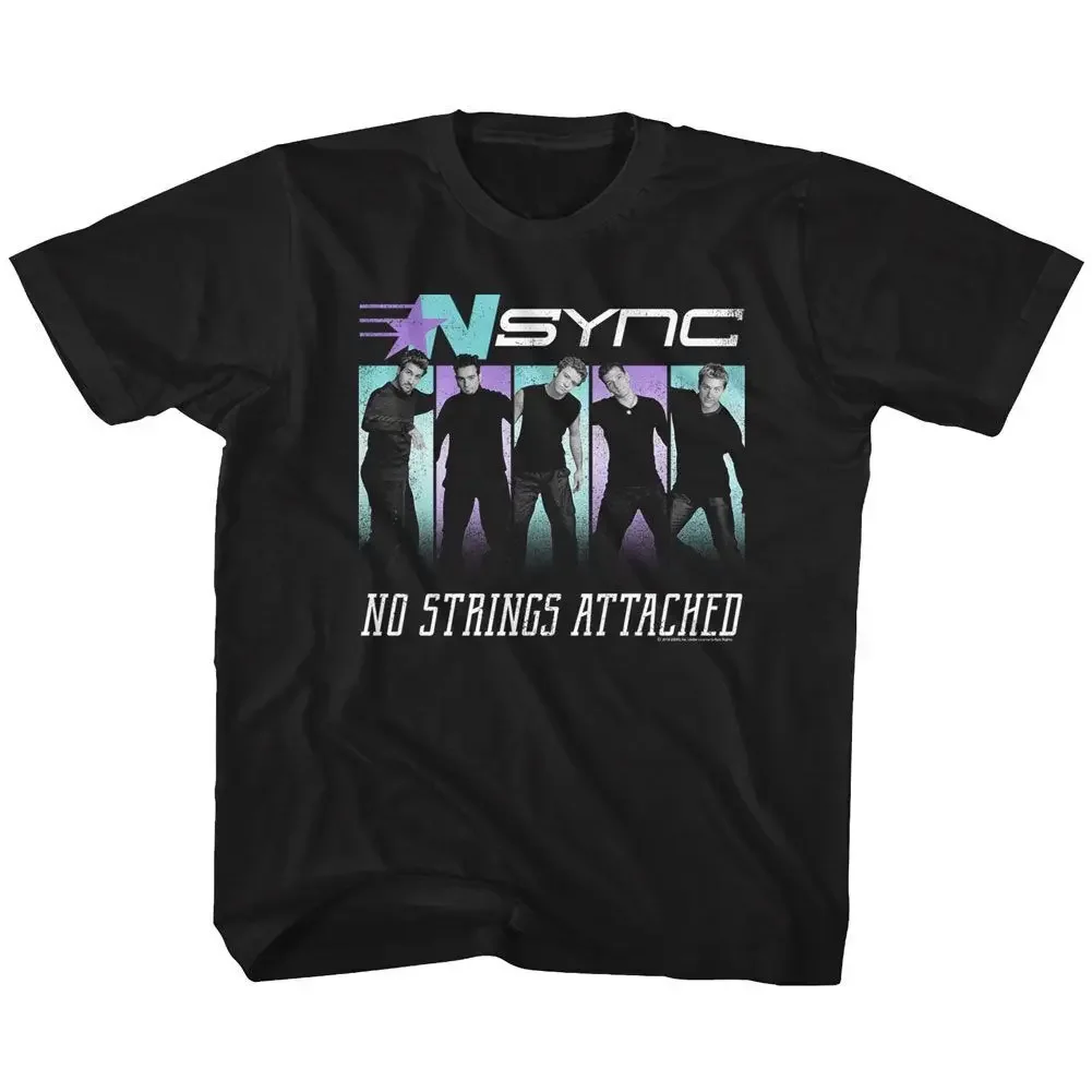 Kids NSYNC No Strings Attached Black Pop Music Boy Band Shirt