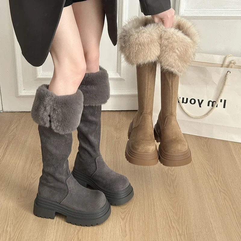 2026 New Knee Length Boot Winter Plush High Tube Insulation Large Cotton Shoe Women Shoe Long Boots for Women Platform Snow Boot