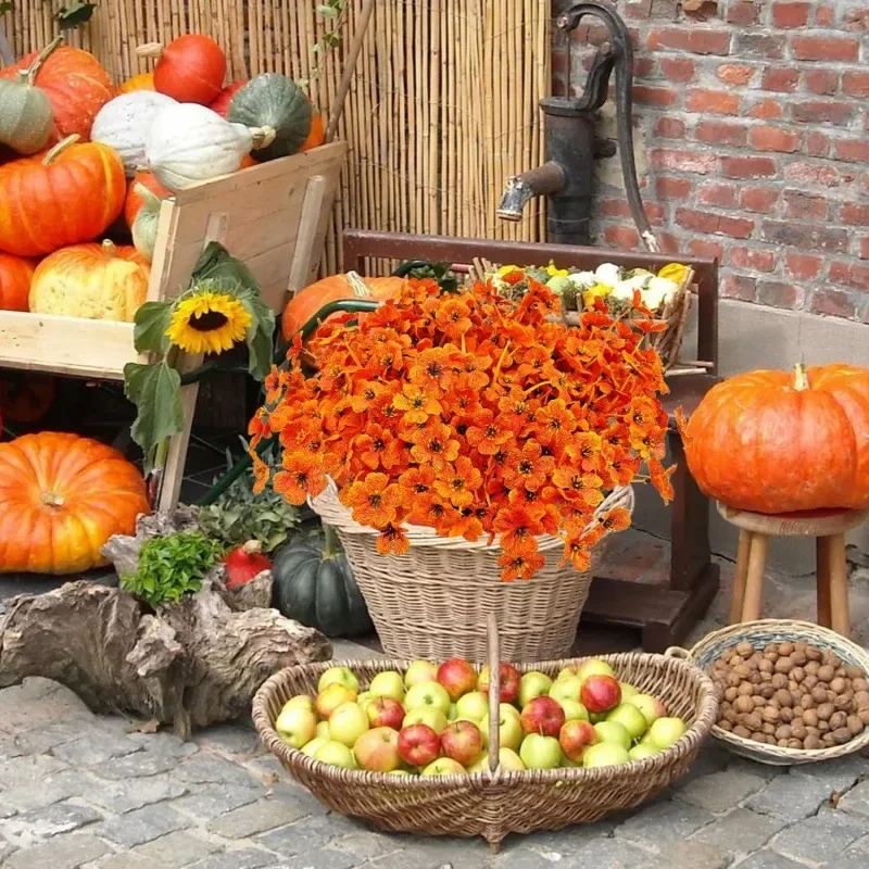 

Thanksgiving Simulation Flower Orange Water Grass Fake Flower Holiday Party Decoration Wedding M
