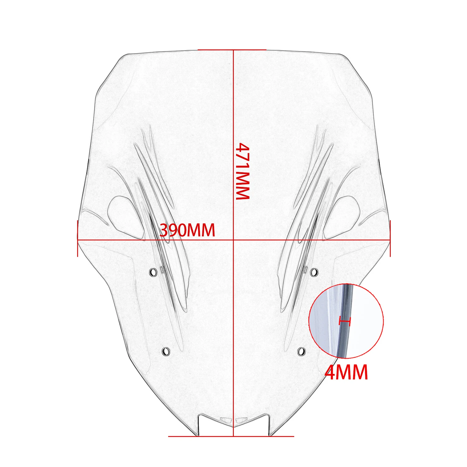WOLFLINE Windscreen for Kawasaki Versys650 LT ABS 2022-2025 Windshield for Long Distance Travel & Scenic Countryside Riding