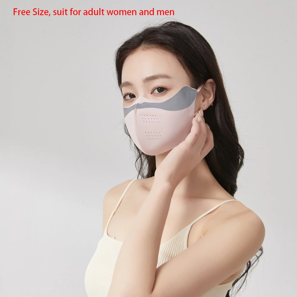 Новая дышащая маска из ледяного шелка, моющаяся анти-УФ-маска для лица для верховой езды, пылезащитная солнцезащитная маска, подарок