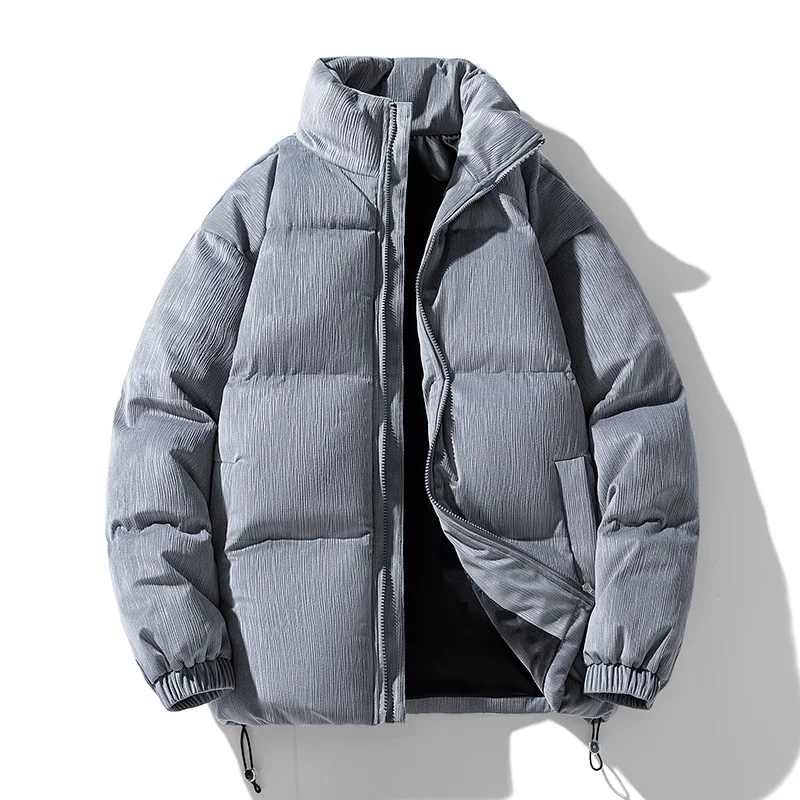 

Comfortable Snow Coat Solid Color Stand Collar Roupas Masculinas High Quality Thickened Warm Fashion Casual Style Men Clothing
