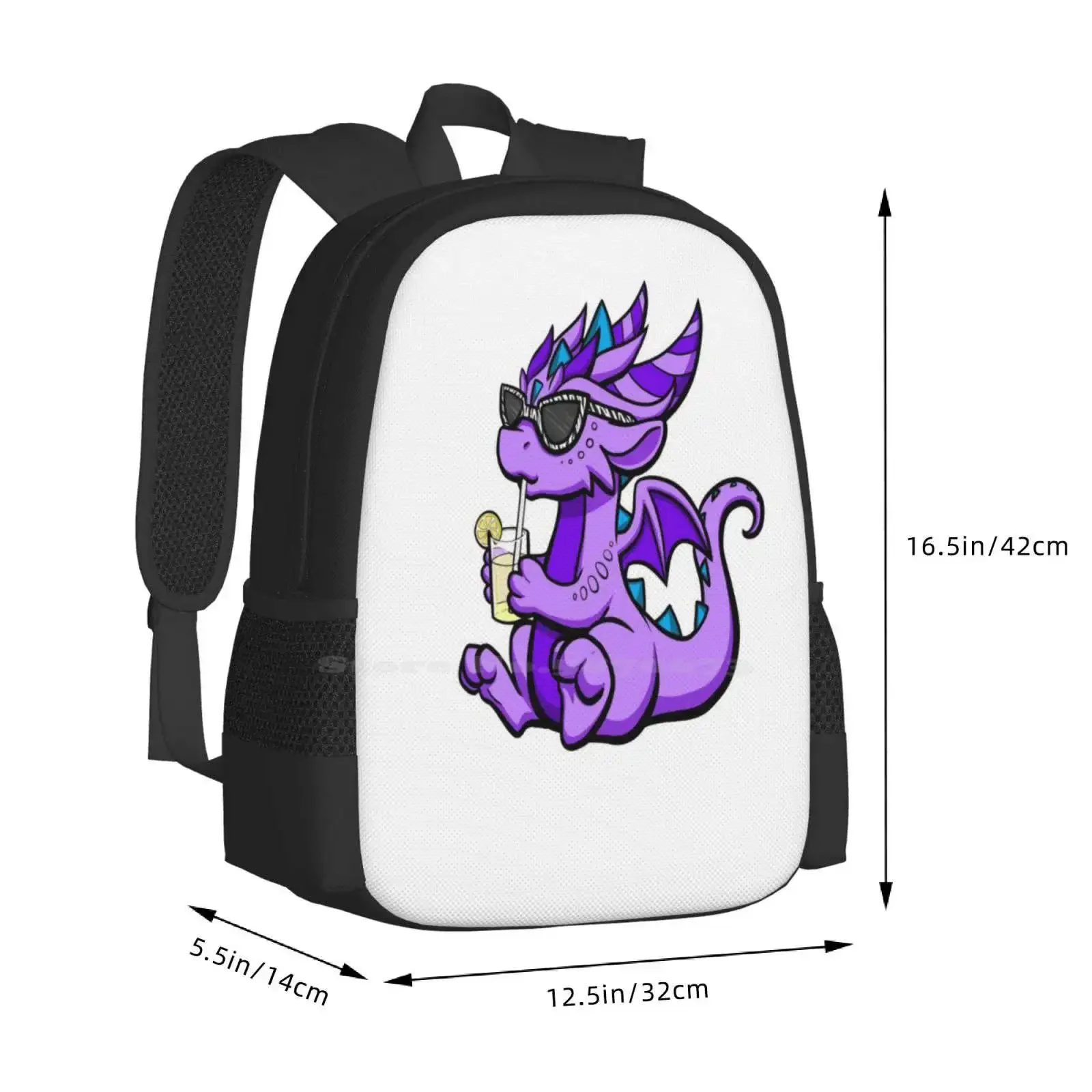 عصير الليمون التنين رائجة البيع حقيبة مدرسية على ظهره حقائب الموضة الرمال لطيف شاطئ الشمس الصيف متعة التنين الأخضر وعصير الليمون الكرتون #3