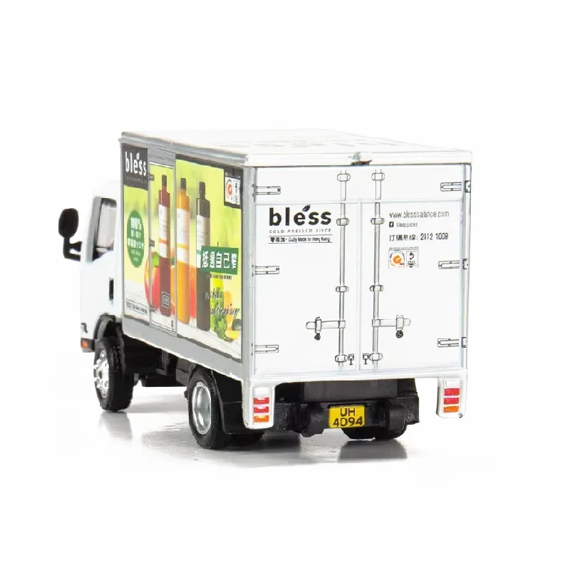 Kleine 1:76 Isu-Zu N Serie Zegen Diepvriezer Vrachtwagen Legering Simulatie Model Auto