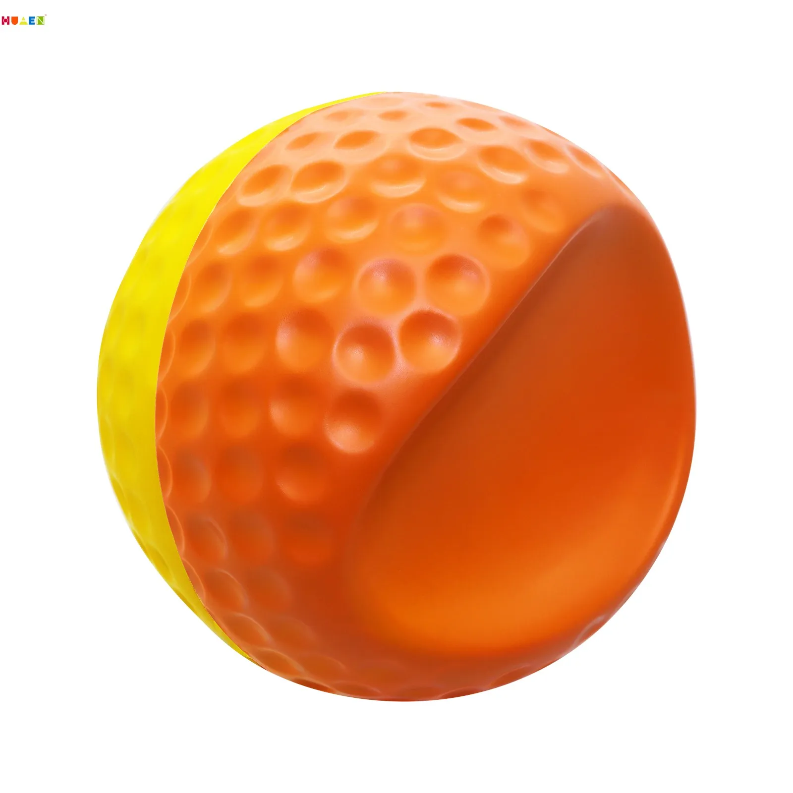 Golf foam ball corrector corrects arm movement posture to enhance skills; swing direction trainer