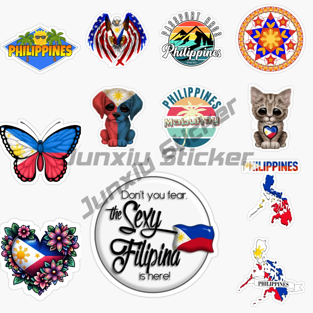 

PHILIPPINES Emblem of The Republic of Filipino Sticker Car Truck SUV Window Wall Cup Laptop Vinyl Self-adhesive Decor Applique