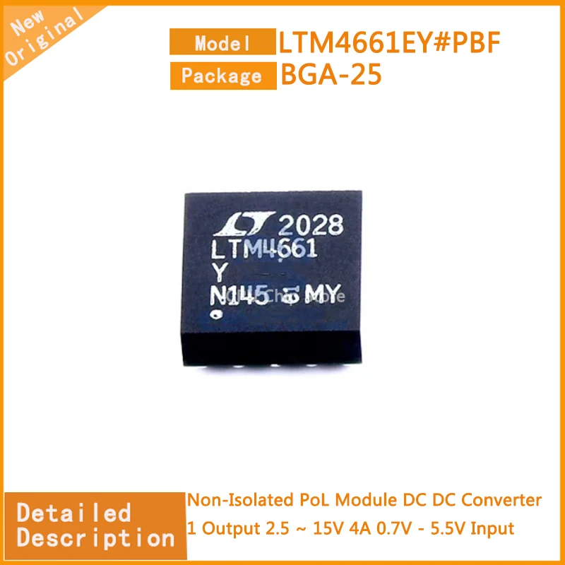 1~5PCS New Original  LTM4661EY#PBF  LTM4661EY  Non-Isolated PoL Module DC DC Converter 1 Output 2.5 ~ 15V 4A 0.7V - 5.5V Inpu