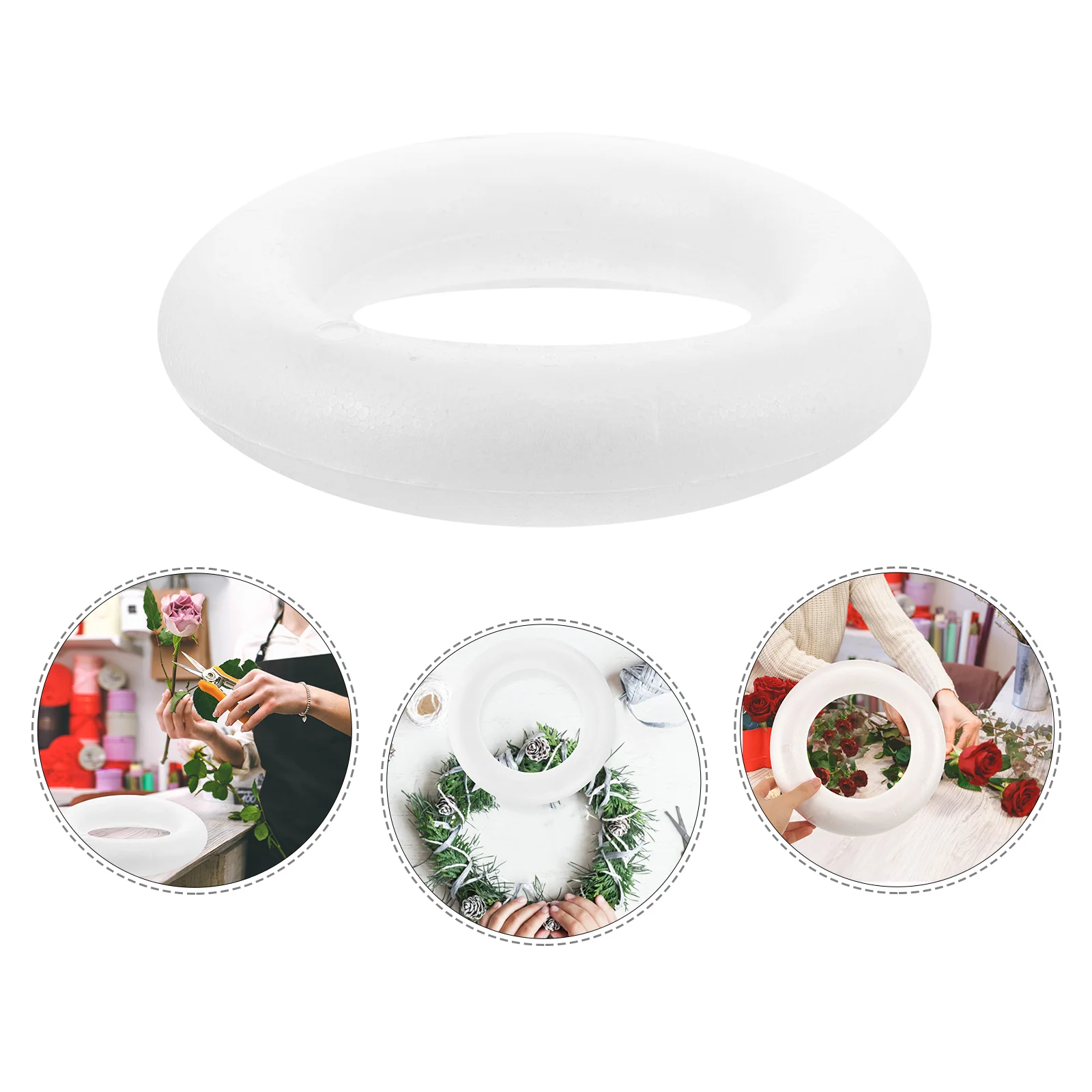 

DIY Foams Circle Ring Unfinished Crafts Flower Arrangement Polystyrene Wreath Form White