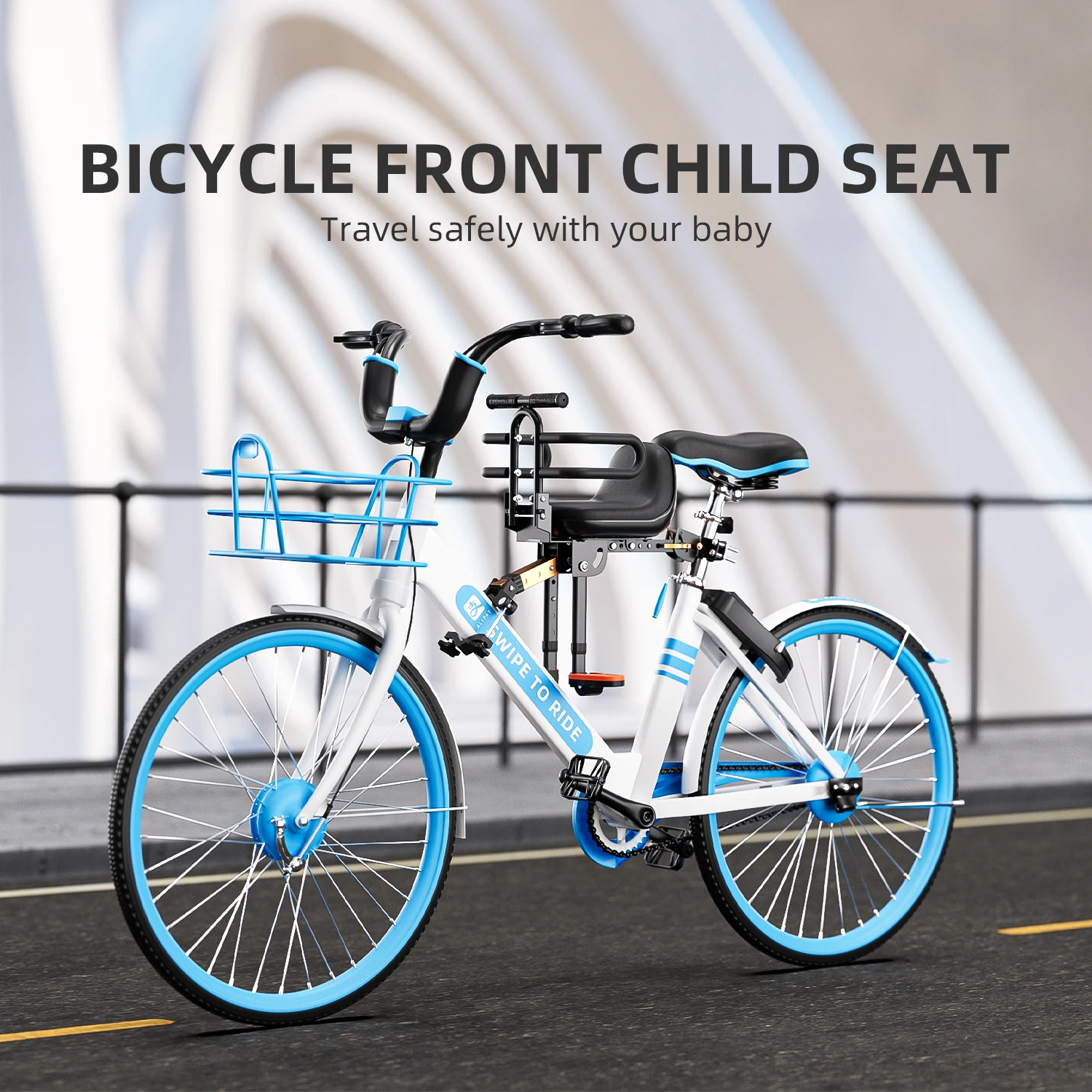 

Back Mount Child Seat with Back Rest Armrest Foot Pedals Width Adjustable Bicycle Rear Seat Fits All Bicycle Rear Frames