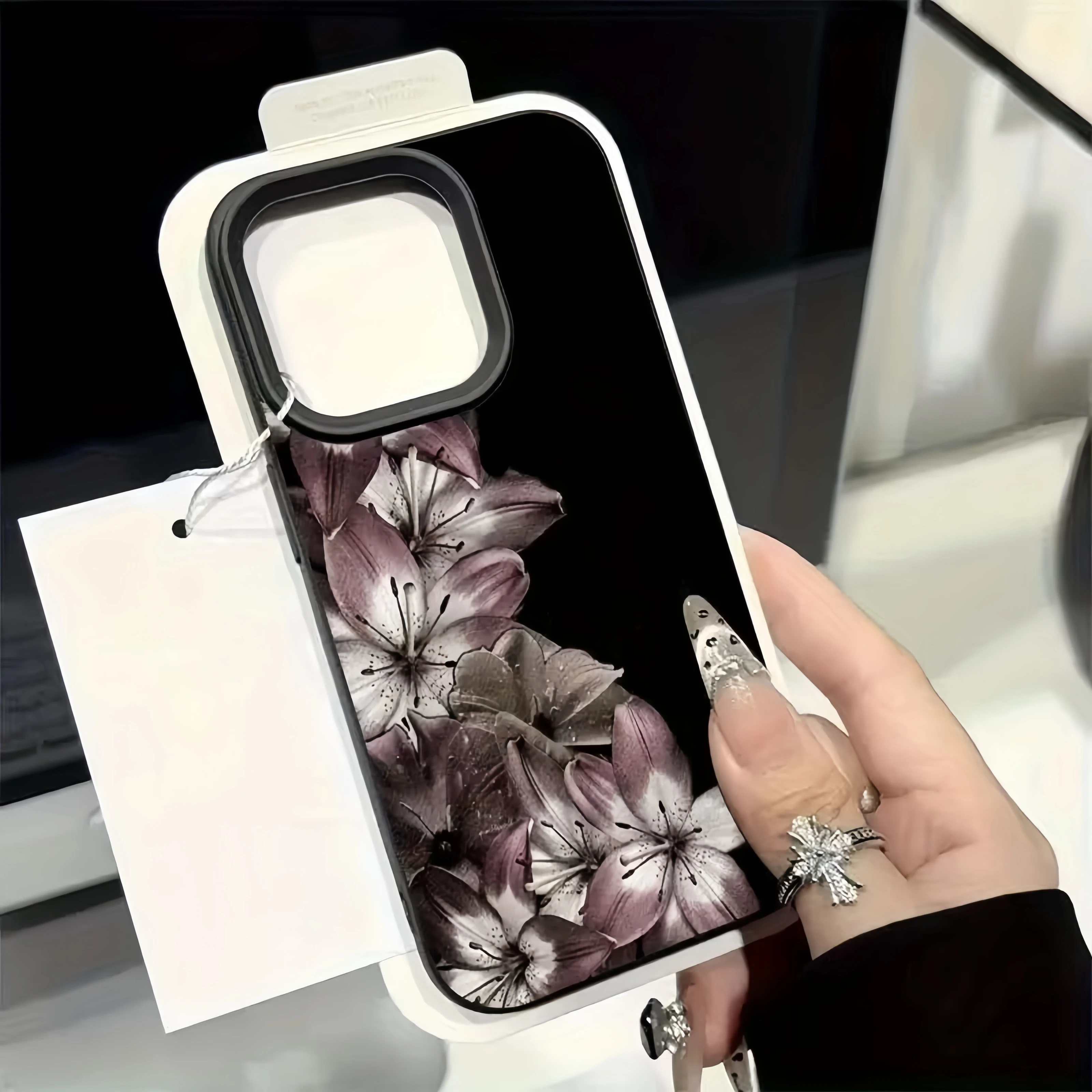Fashion Purple Lily Lichee leather pattern Phone Case For Samsung S26 S25 S24 S23 S22 S21 S20 Plus FE Ultra 5G Shockproof Cover