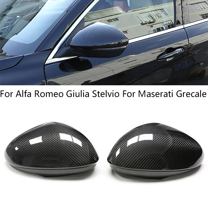 

For Alfa Romeo Giulia Stelvio Grecale 2015 2016-2023 Carbon Fiber Car rearview Mirror Covers Trim Cap accessories for vehicles