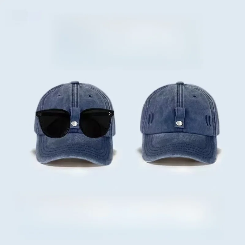 Unisex Sommer-Baseballkappen mit Brille, Pilotenmütze, Persönliche Hip-Hop Schirmmütze für Damen und Herren, Outdoor-Sport Sonnenschutz-Caps