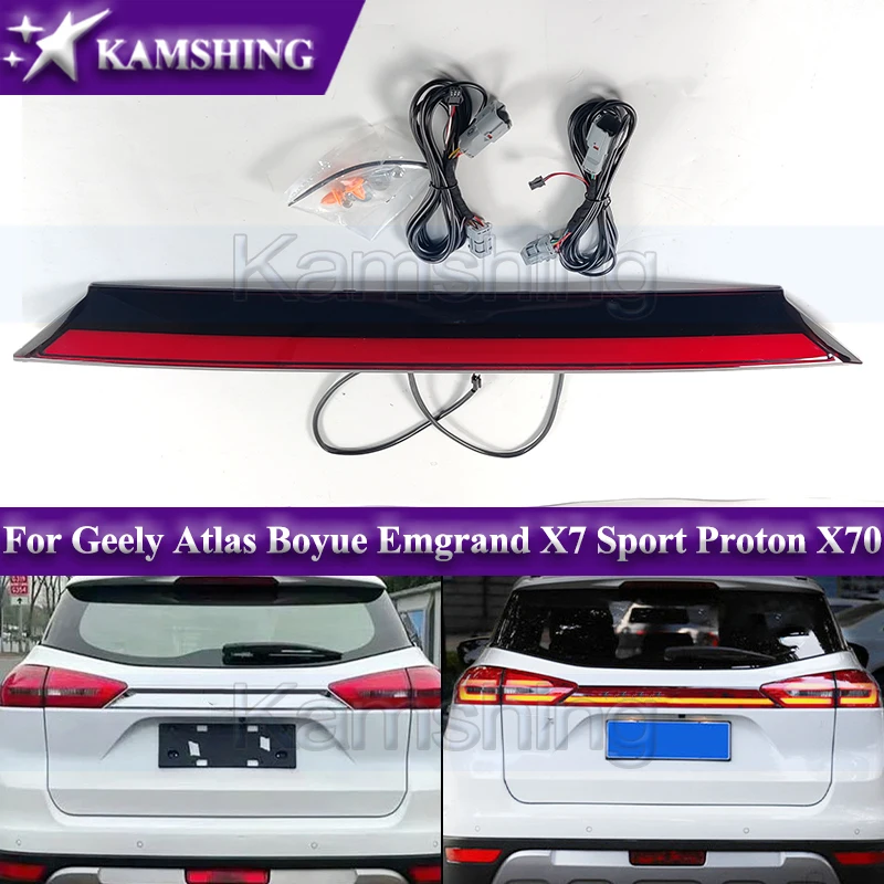 Kamshing Rear Trunk LED Taillight For Geely Atlas Boyue Emgrand X7 Sport Proton X70 2016-2021 Through Taillight Brake Light