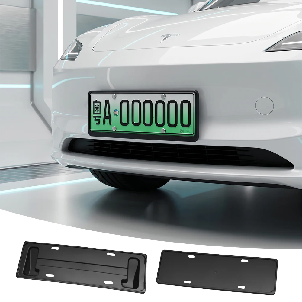 License Plate Frame Front And Rear License Plate Holder ABS Matte Black Bracket For Tesla Model YL Y Juniper Launch Accessories