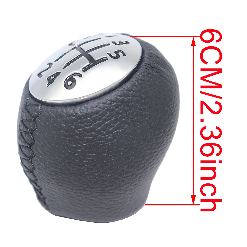 6 Speed Gear Shift Knob Leather Handleball For Renault Megane 3 III Scala CC Spain 2008 2009 2010 2011 2012 2013 2014 2016 2017