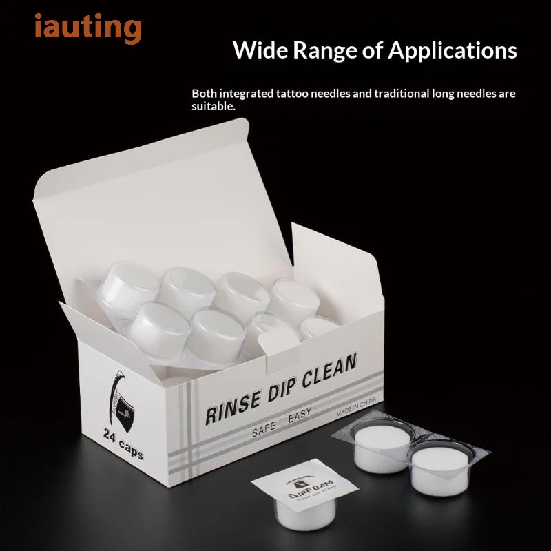 *Hot Sale 24PCS Tattoo Dip Foam Rinse Caps Disposable Cleaning Cups Efficient for Tattoo Needle Cleaning in Professional Studios