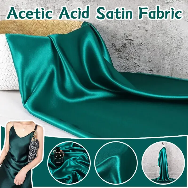 50x150cm Acetic Acid Satin Fabric Pearlescent Silk Cloth DIY for Sewing Dress Cheongsam Sewing Craft Dress Supplies New