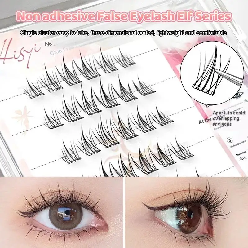 Individual Eyelash Single Cluster Glue Free Lightweight Cluster Lash Portable Easy Application for Travel