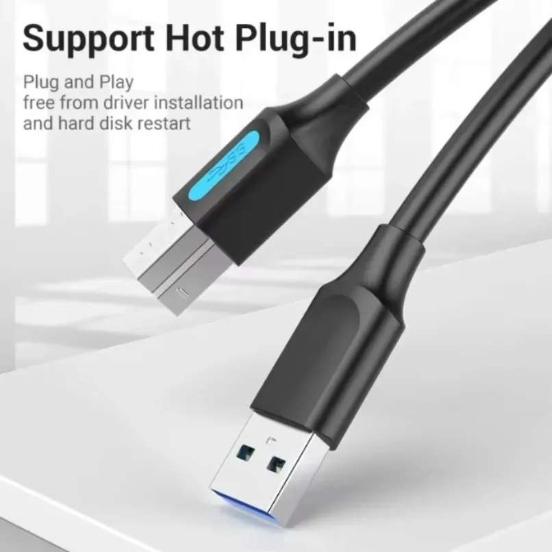 Gold Plated USB 3.0 Type A Male to B Male Printer Cable Braided High Speed Data Cord for Canon Brother Epson Scanner 1M 1.5M 2M
