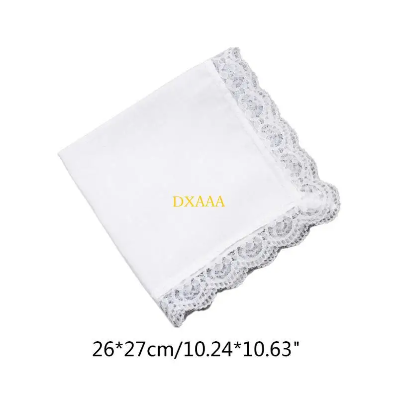 DXAA động Hankie Women Handkerchief cotton ren trang trí siêu mềm có thể giặt được
