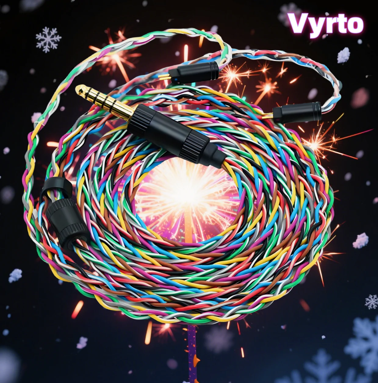 Vyrto-26 IEM-кабель Радужный кабель Высокочистий нижний бескислородный медный HIFI-кабель, подходит для A2DC/MMCX/IE80/2Pin 0,78/IMserie